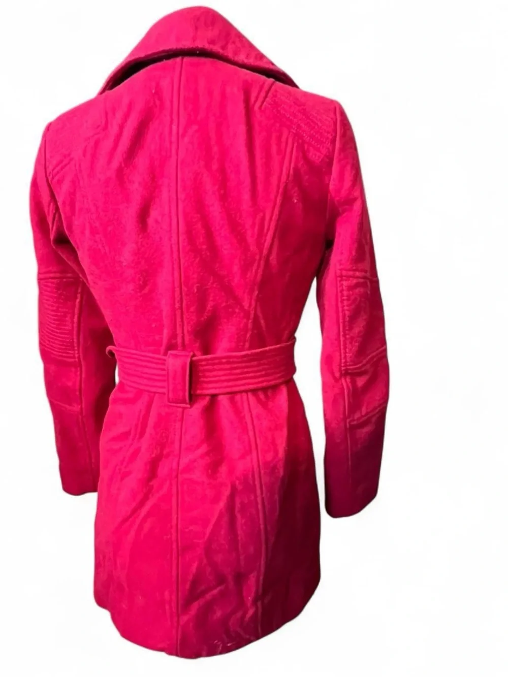 Michael Kors Hot Pink Suede Belted Trench Coat